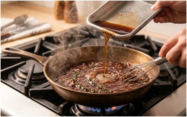 Converting Board Drippings into a Fast Pan Sauce