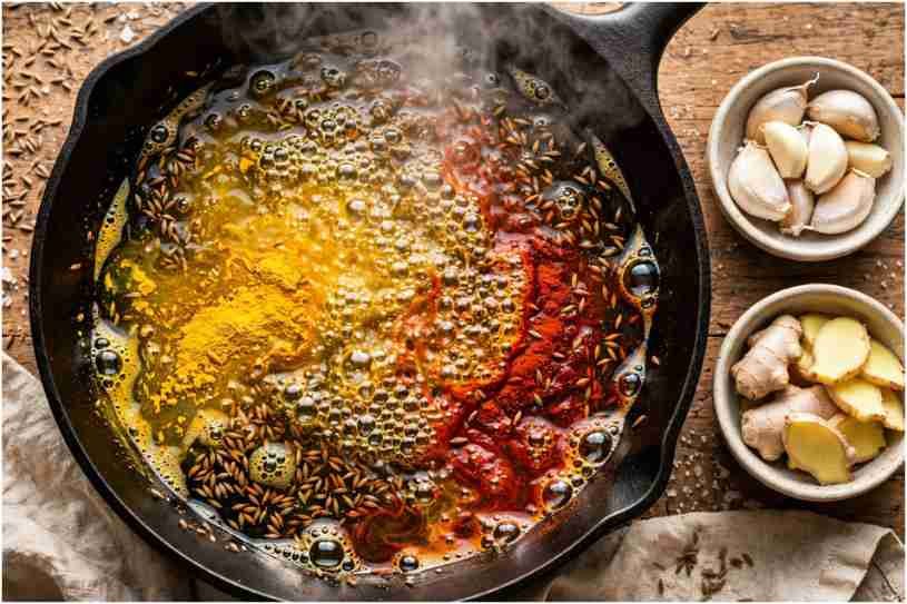 Spices and Aromatics: Blooming in Fat