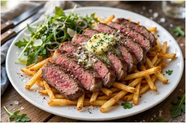 Steak Frites With Beurre Maître d'Hôtel