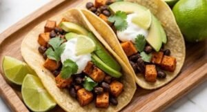 Sheet-Pan Sweet Potato and Black Bean Tacos